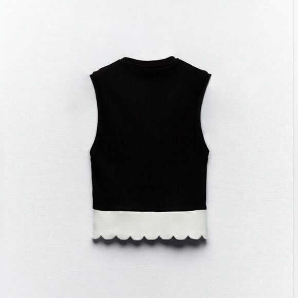 SET ZARA MIXED RIBBED TOP AND SKIRT - Picture 5 of 8